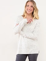 Knit Speckle Pullover Sweater