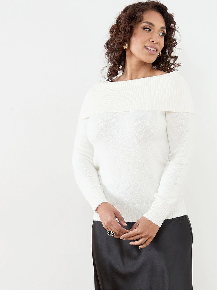 Petite Marilyn Neck Pullover Sweater