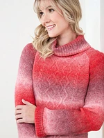 Petite Spacedye Cowl Neck Pullover Sweater