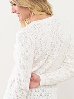 Open Knit Pullover Sweater