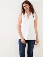 Relaxed Sleeveless V-Neck  Blouse