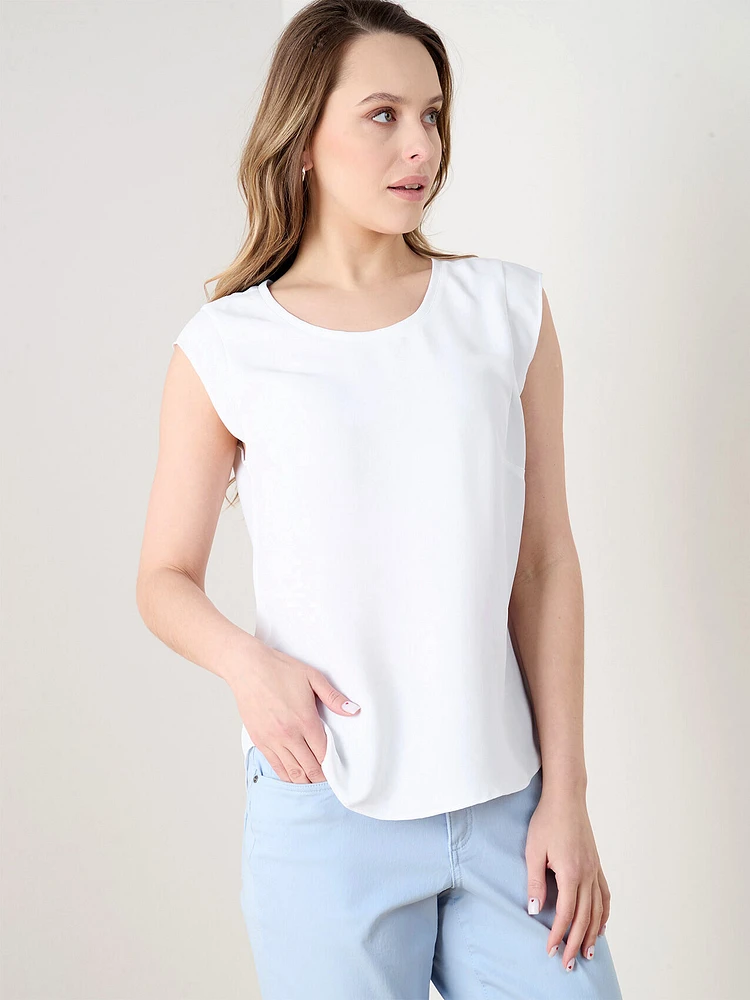 Petite Cap Sleeve Relaxed Fit Top