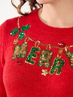 Holiday Sequin Pullover Sweater