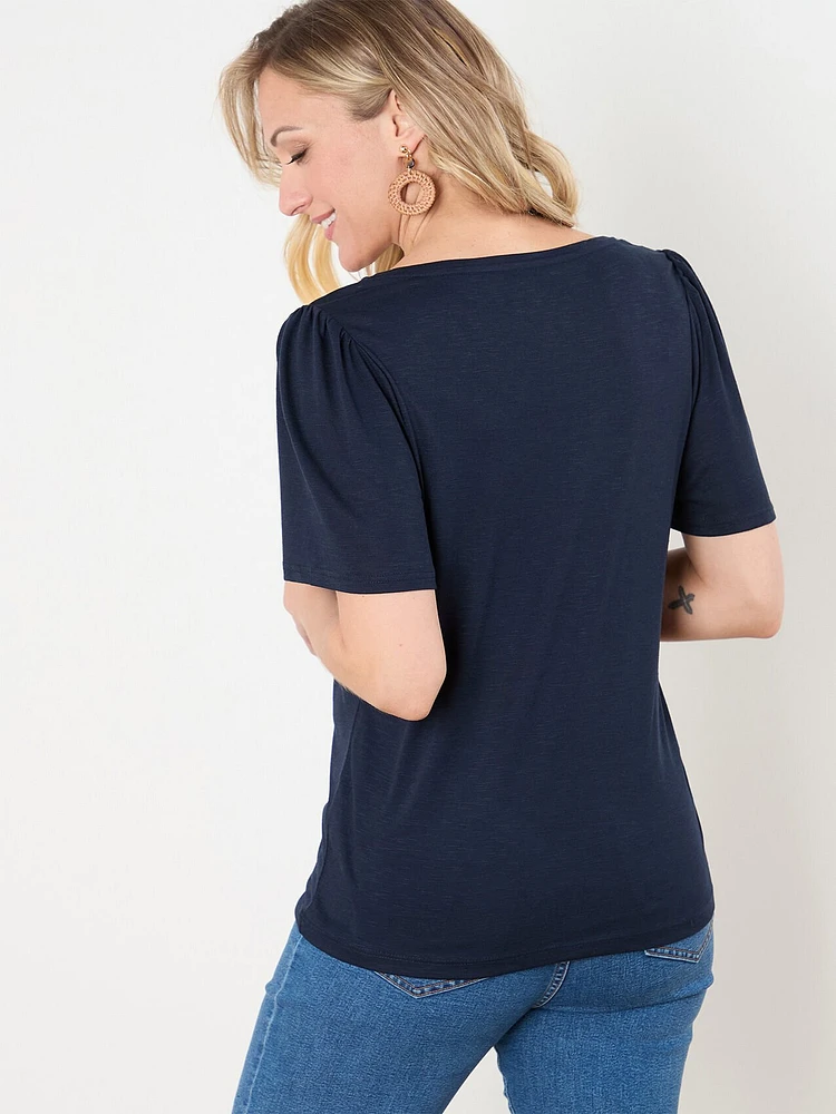 Short Flutter Sleeve T-Shirt