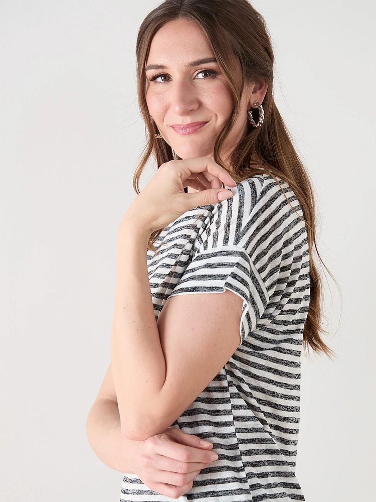 Short Sleeve Yarn Dye Stripe Tee