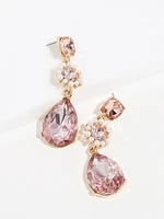 Pink Crystal Teardrop Earrings