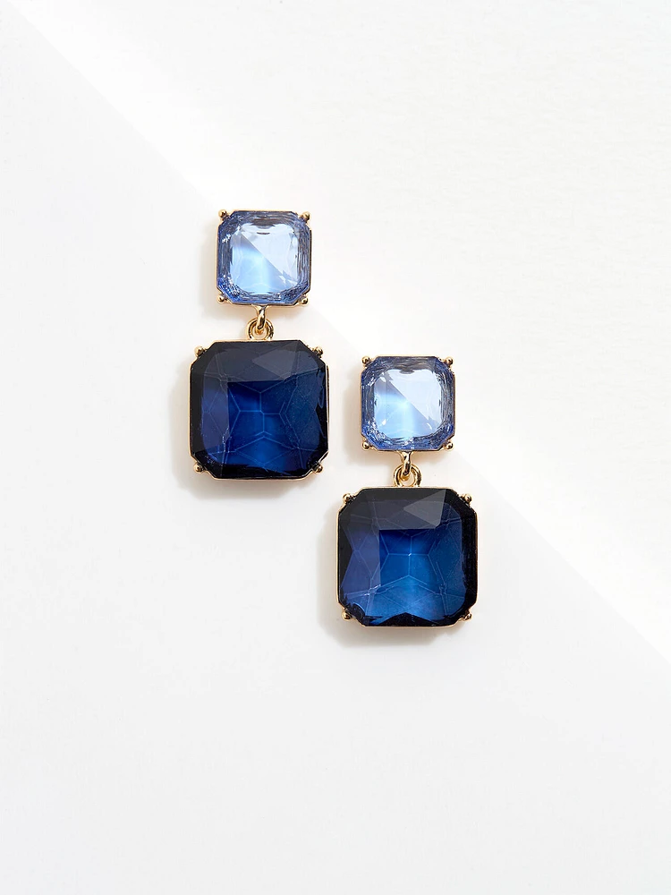 Square Glass Stone Earrings