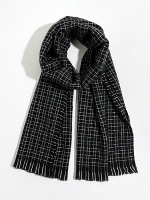 Textured Check Scarf