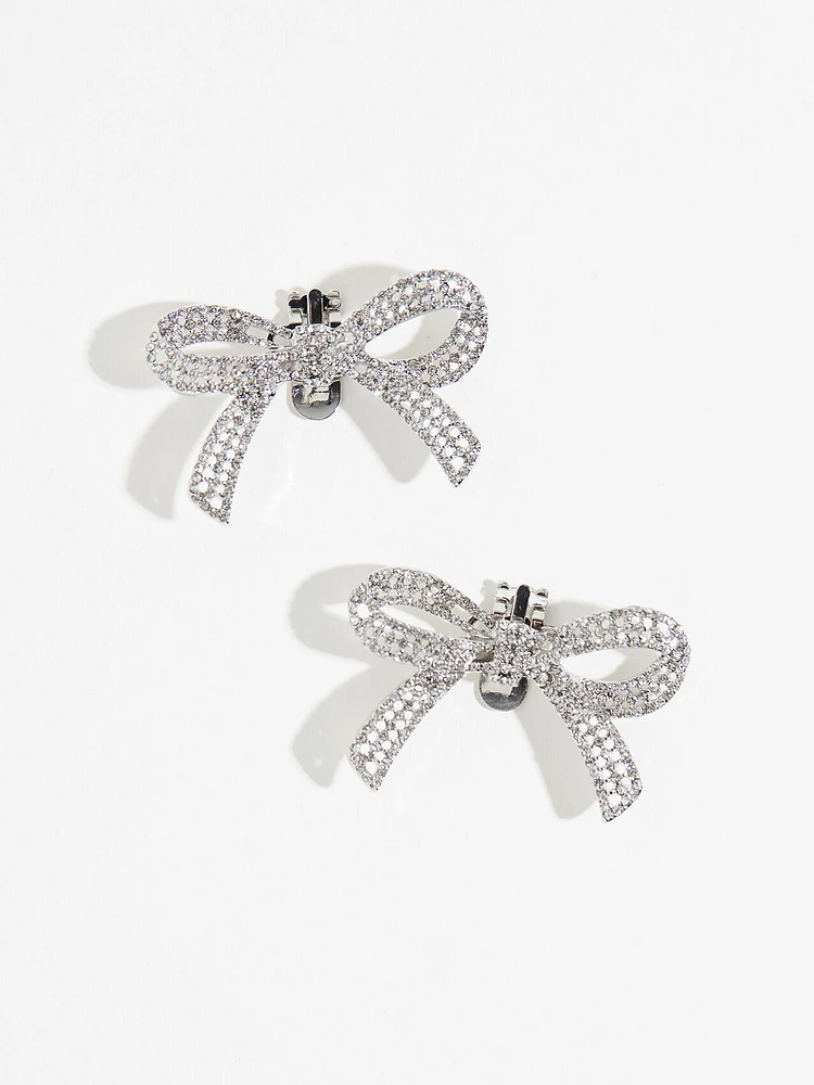 Pave Crystal Bow Shoe Clips