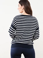 Drop Sleeve Striped Sweater