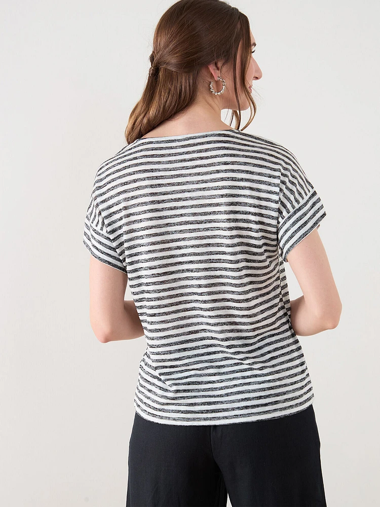 Short Sleeve Yarn Dye Stripe Tee