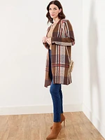 Knit Check Cardigan Sweater