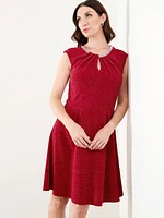 Jewelled Neckline Fit 'N Flare Dress