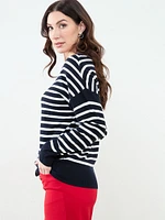 Drop Sleeve Striped Sweater