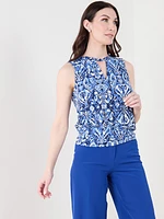 Sleeveless Twist Neck Top