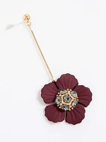 Cranberry Flower Drop Earrings