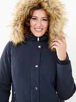 Vegan Down Parka with Removable Hood