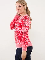 Petite Snowflake Holiday Sweater