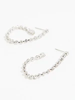 Silver Rhinestone Chain Earrings