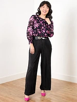 Wide Leg Plisse Pants