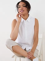 Petite Sleeveless Linen Blend Shirt