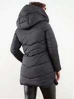 Petite Vegan Hooded Coat