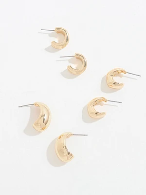 Small Gold Hoop Multi Earring Pack