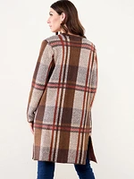 Knit Check Cardigan Sweater