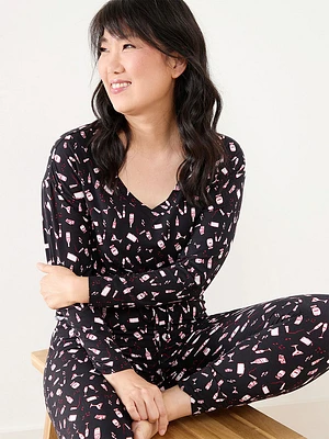 Soft V-Neck Jogger Pajama Set