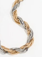 Chunky Gold/Silver Short Twisted Necklace