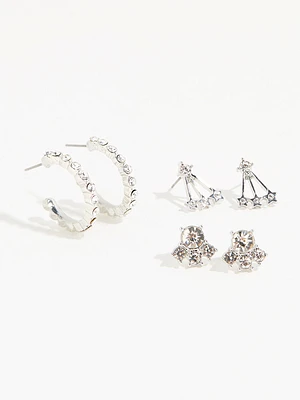 Small Silver Earring Three-Pack