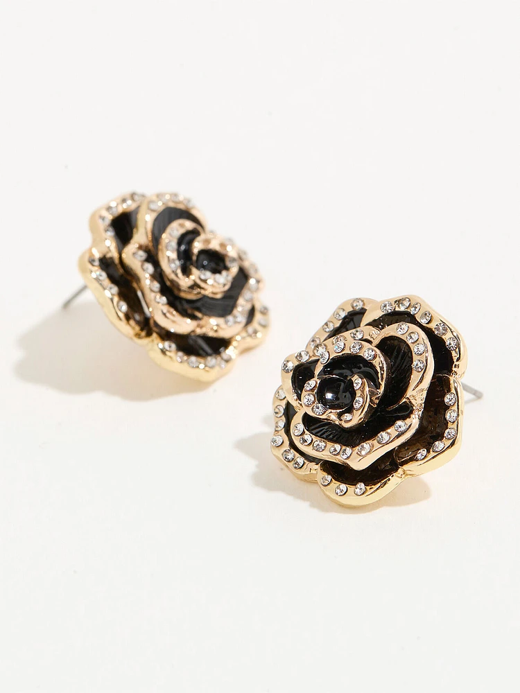 Black Rose Gold Earrings