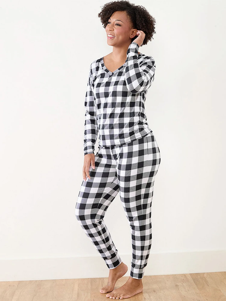 Soft V-Neck Jogger Pajama Set