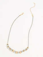 Gold & Silver Beaded Short Necklace