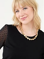 Short Gold Chunky-Beaded Necklace