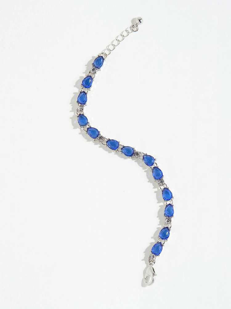 Blue Crystal Silver Bracelet