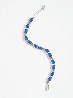 Blue Crystal Silver Bracelet