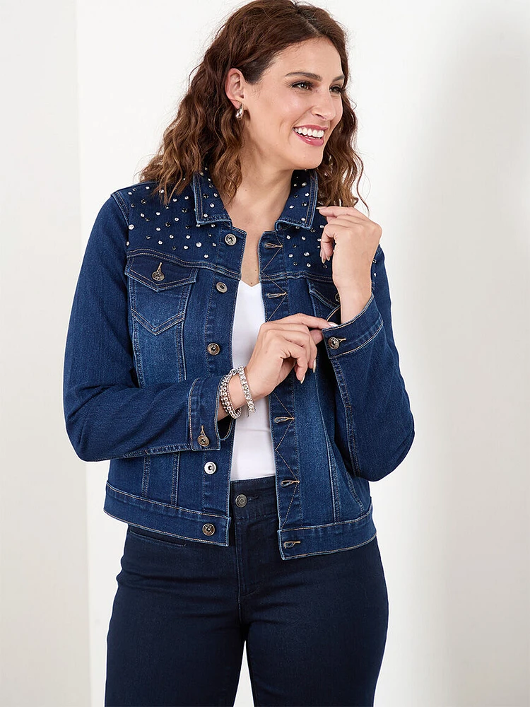 Rhinestone Denim Jacket