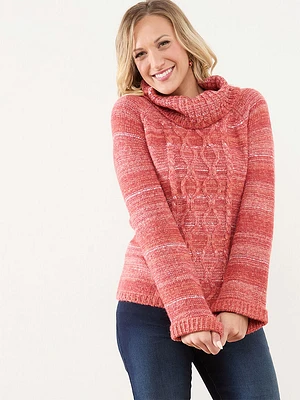 Spacedye Cowl Neck Pullover