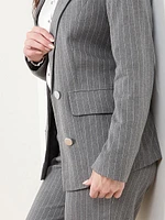 The Associate Open-Front Striped Blazer