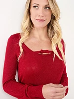 Shimmer Scoop Neck Sweater