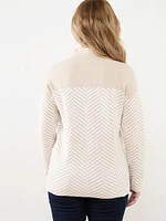 Petite Chevron Mock Neck Pullover Sweater