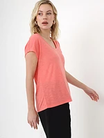 Petite Short Sleeve Scoop Neck T-Shirt