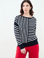 Drop Sleeve Striped Sweater