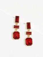 Crimson Stone Drop Earrings