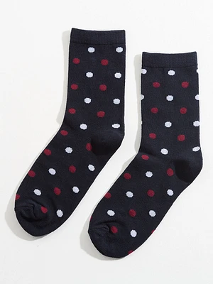 Polka Dot Crew Socks