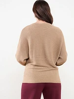 Ribbed Shimmer Pullover Sweater