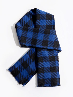 Textured Check Scarf