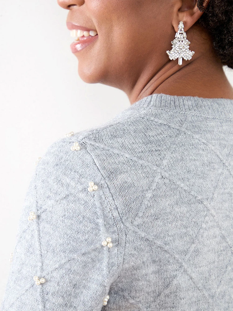 Petite Pearl Detail Sweater