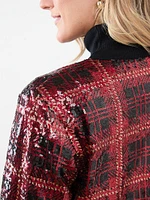 Icon Sequin Plaid Blazer